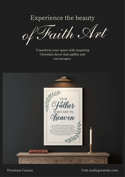 Lord's Prayer Christian canvas wall art Our Father Matthew 6:9