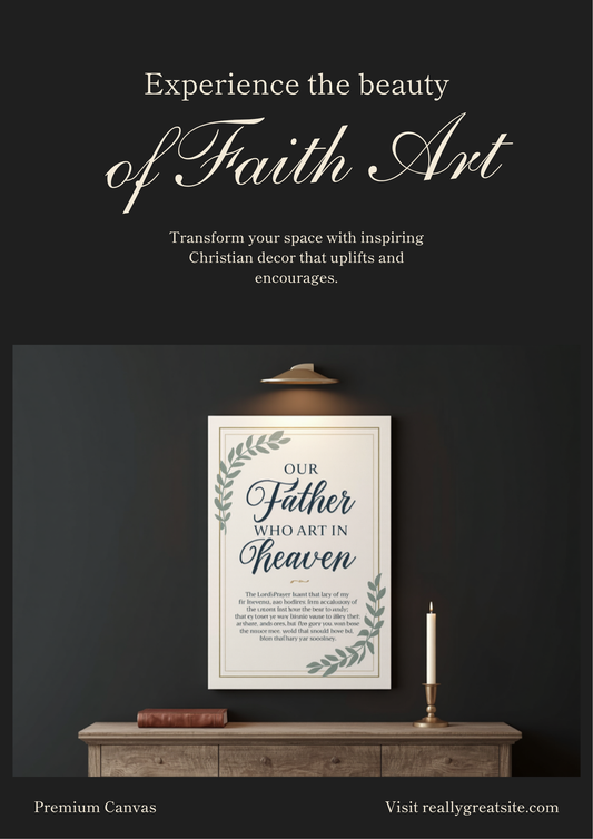 Lord's Prayer Christian canvas wall art Our Father Matthew 6:9