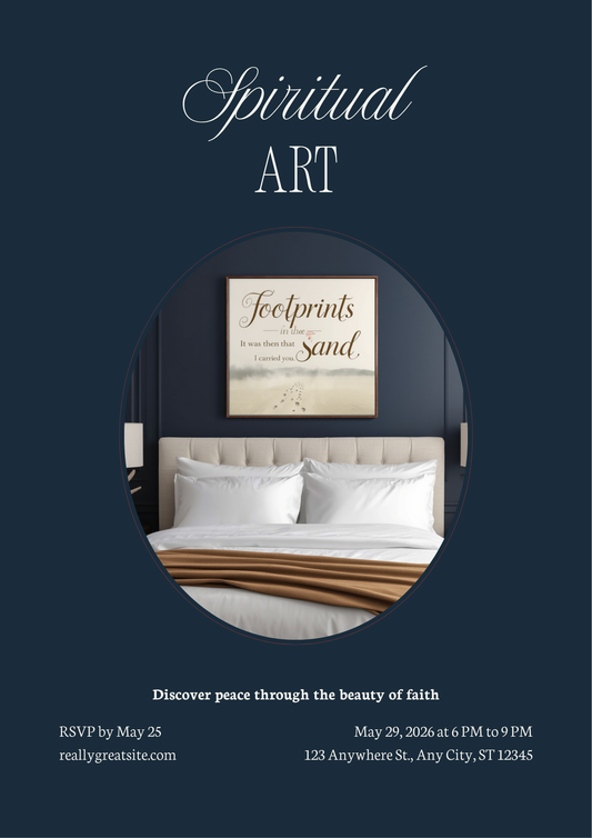 Footprints In The Sand It Was Then That I Carried You — Christian Sympathy Memorial Canvas Wall Art by AmourPrint