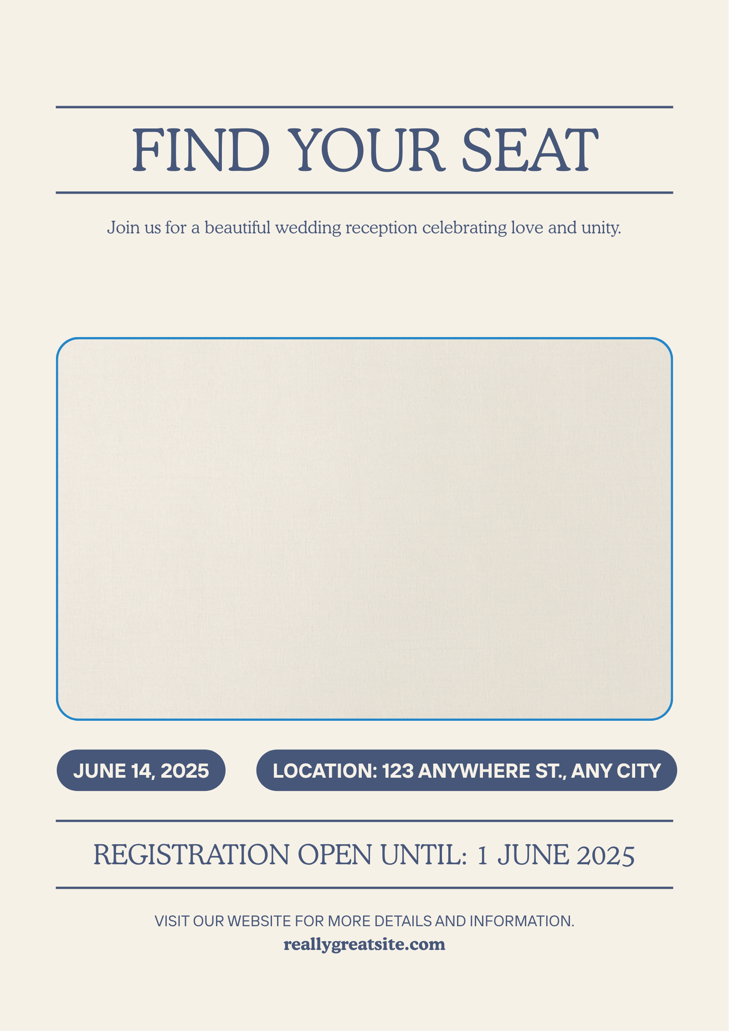 Custom wedding seating chart Find Your Seat canvas