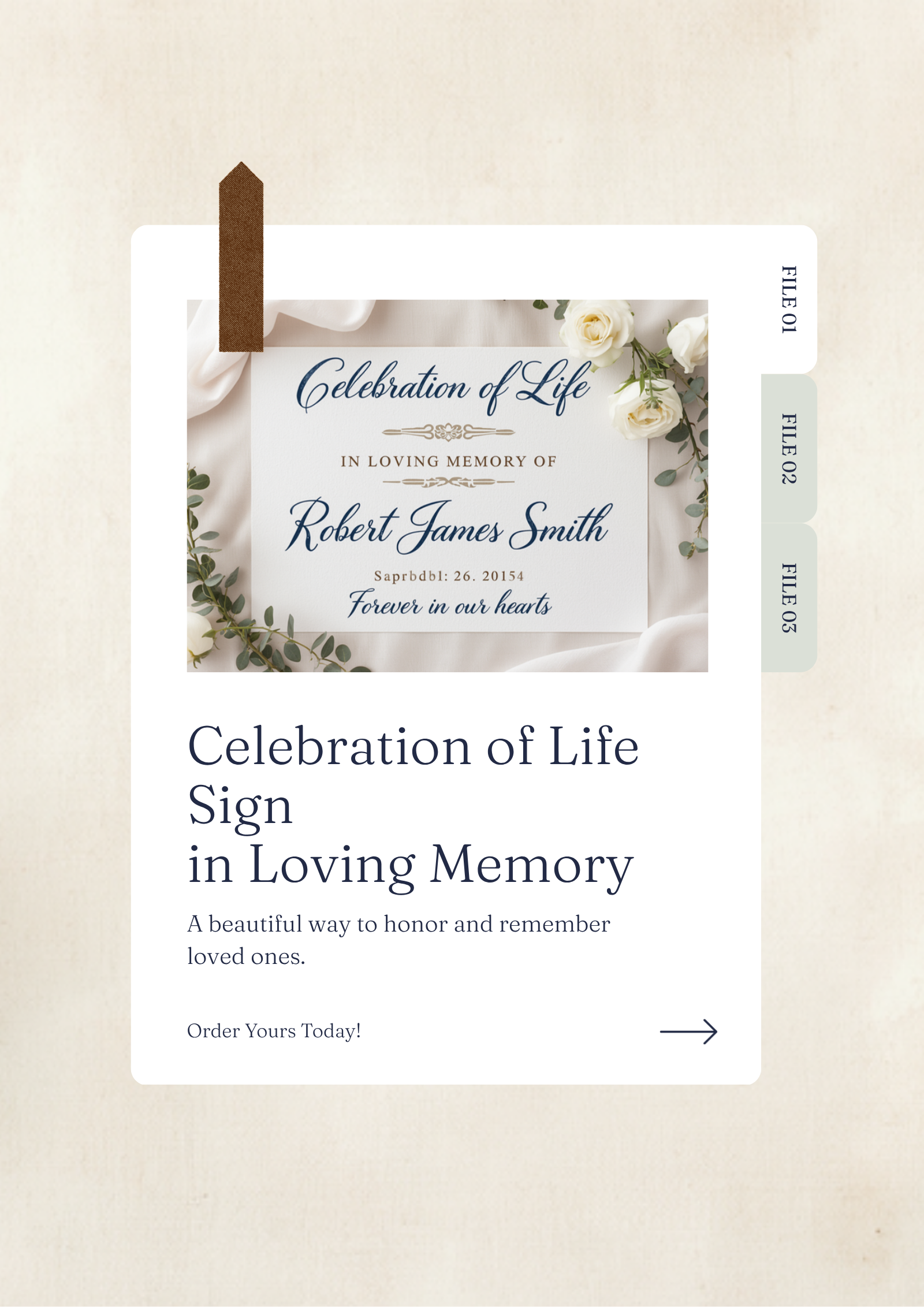 Custom funeral welcome sign celebration of life memorial service canvas