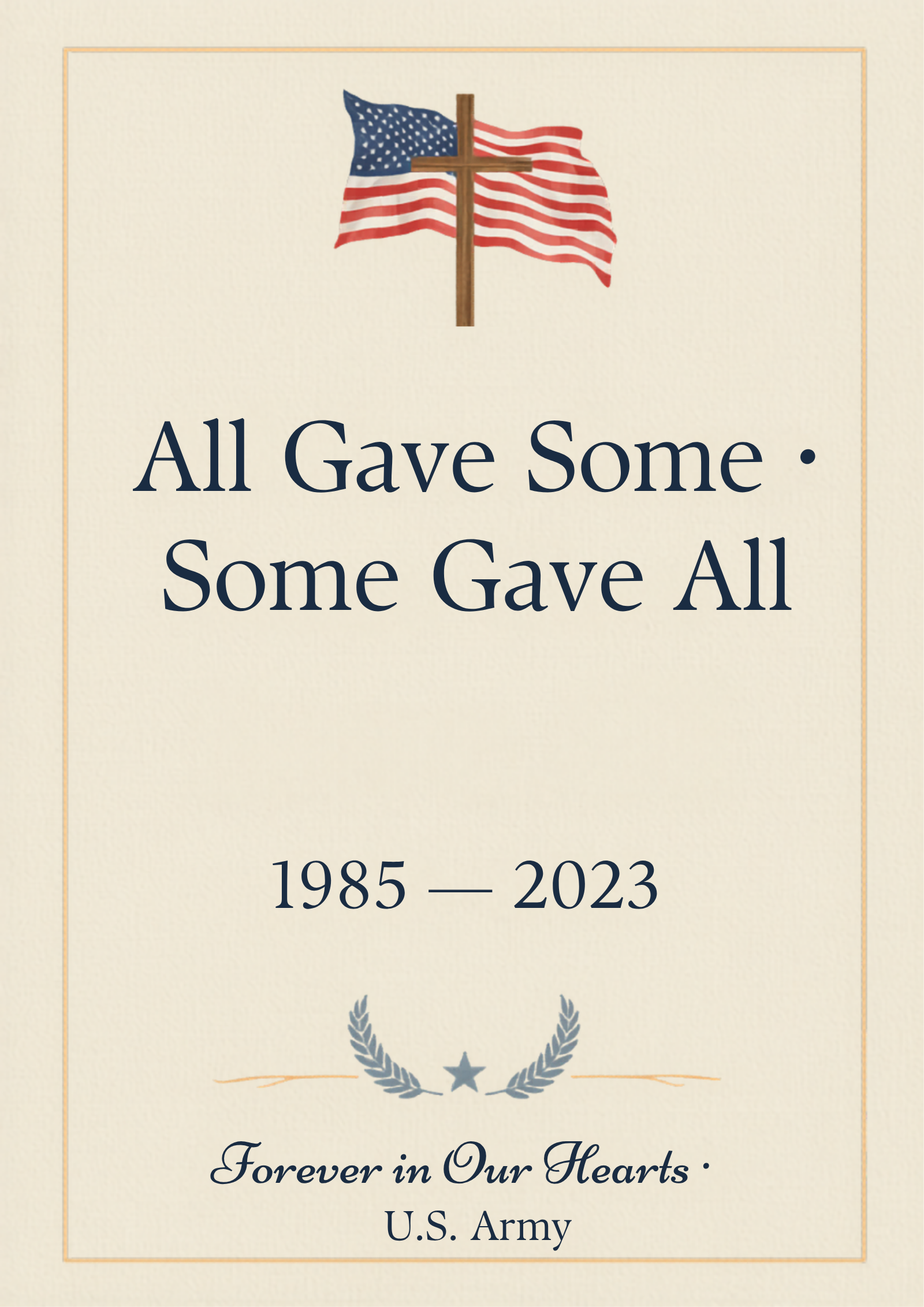 Custom Military Memorial veteran tribute canvas