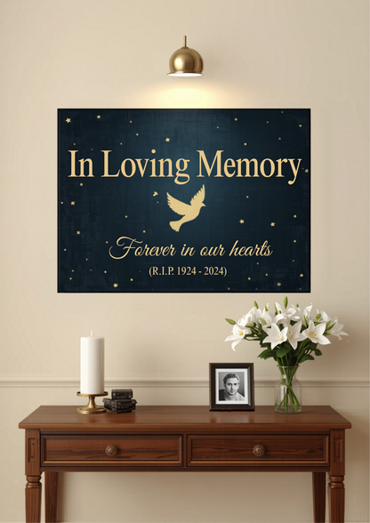 In Loving Memory — Personalized Memorial Sympathy Canvas Wall Art Forever In Our Hearts by AmourPrint
