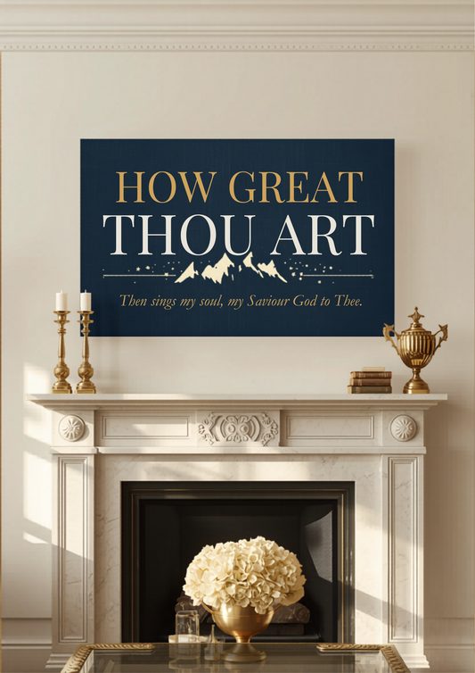 How Great Thou Art Then Sings My Soul — Christian Hymn Canvas Wall Art for Mantel by AmourPrint