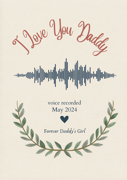 Custom I Love You Daddy voice waveform canvas