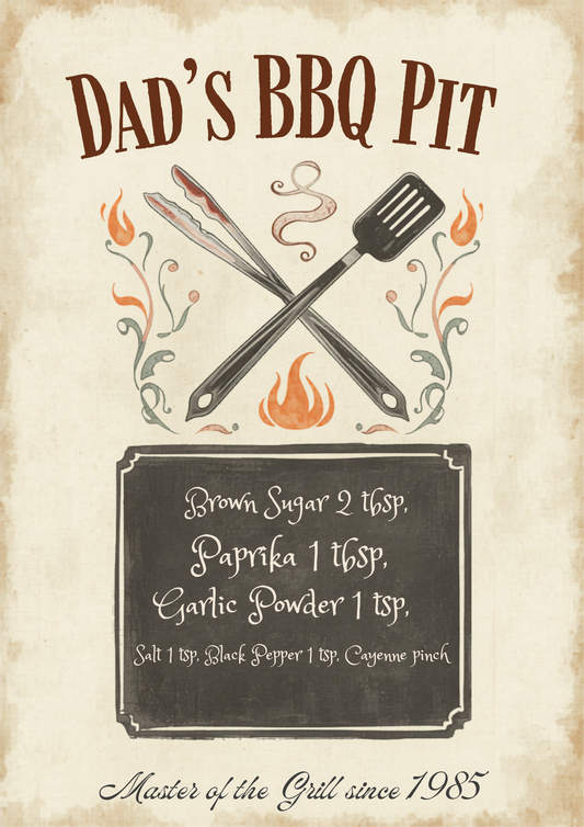 Custom Dad's BBQ Pit grill master Father's Day canvas