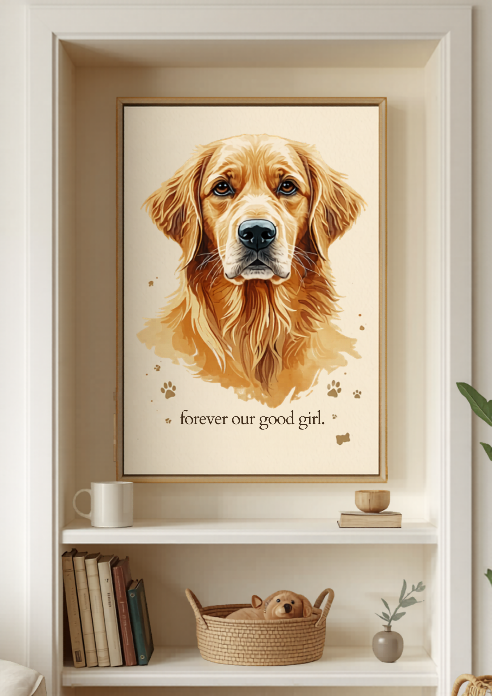 Custom Pet Portrait Watercolor Canvas — Painted From Your Photo Personalized Wall Art by AmourPrint