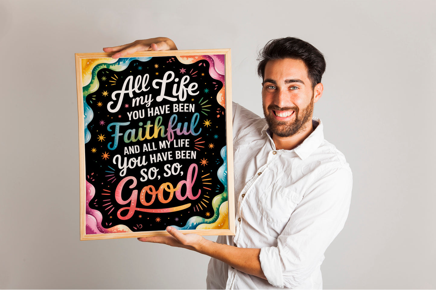 And All My Life You Have Been Faithful Art - Christian Worship Lyric Wall art, Goodness of God Song Art for Women and Youth