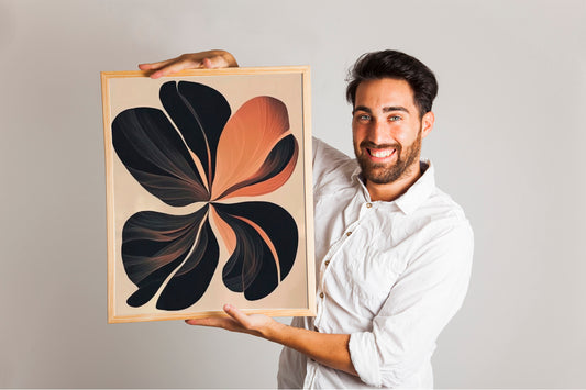 Abstract Modern Floral Prints, Botanical Bedroom Art, Mid-Century Living Room Home Wall Decor.
