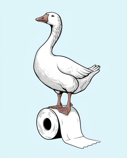 Silly Goose Bathroom Art, funny wall art, Nursery Decor, Funny Kids Toilet Wall Print