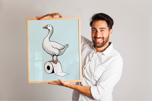 Silly Goose Bathroom Art, funny wall art, Nursery Decor, Funny Kids Toilet Wall Print