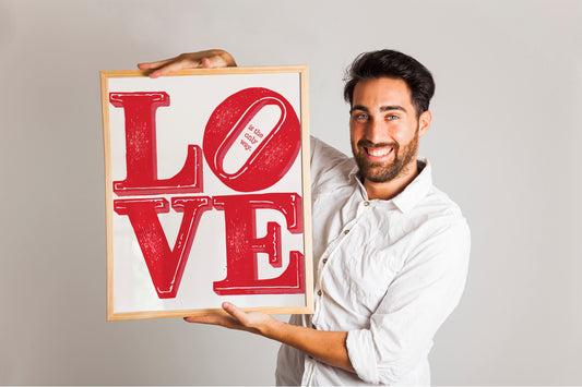Retro Love Poster, Preppy 70s Typography Art, Trendy Trippy Wall Print, Maximalist Vintage Aesthetic