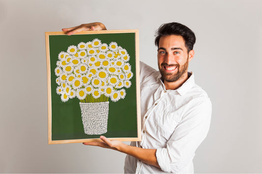 Chamomile Still Life Art Print, Jorey Hurley Botanical Wall Decor, Framed or Unframed Poster