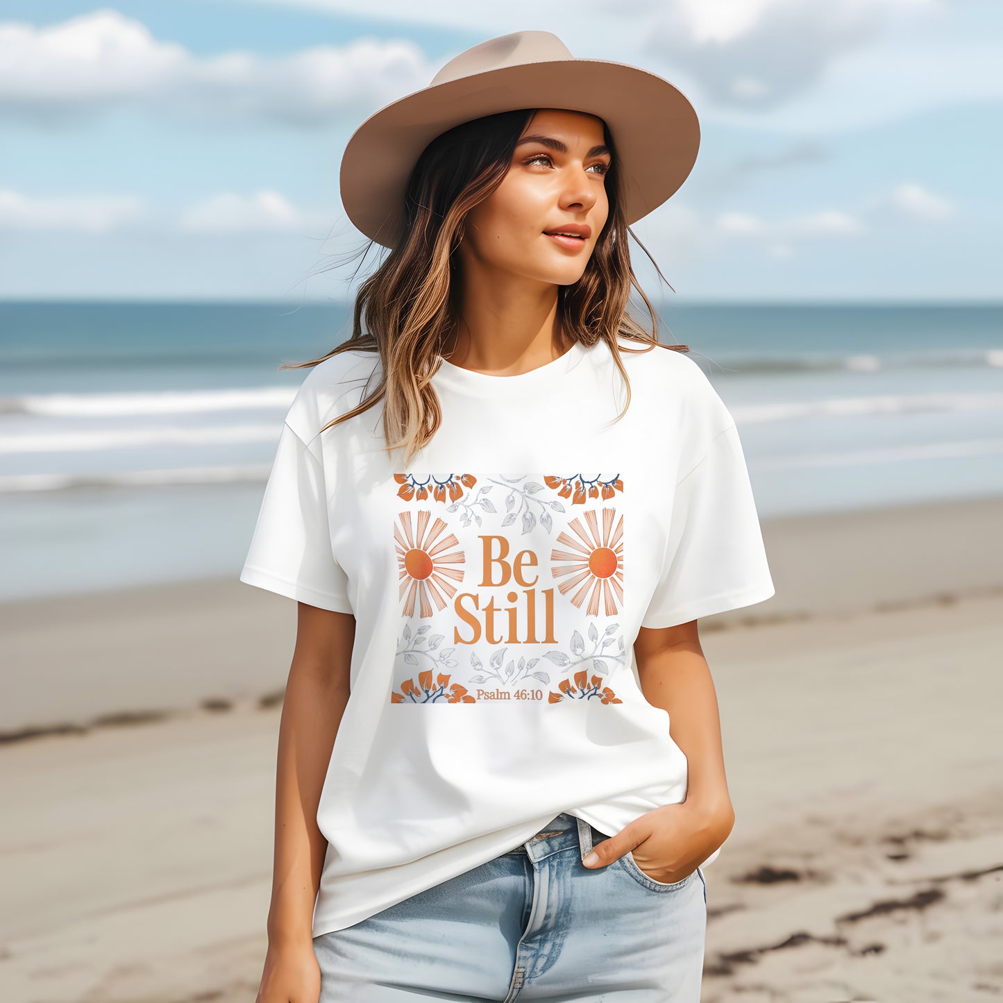 Be Still and Know Shirt – Psalm 46:10 Bible Verse Tee – Christian Floral T-Shirt | Psalm 46:10 T-Shirt – Be Still Bible Quote Tee – Christian Encouragement Shirt