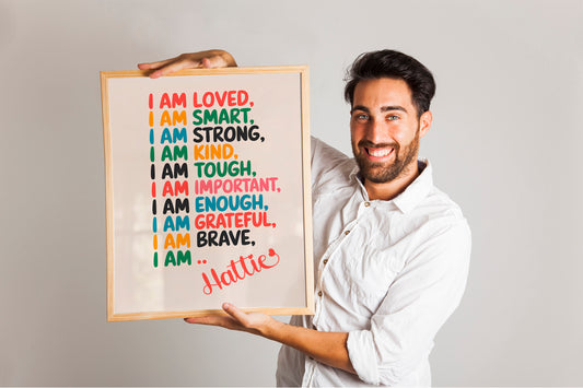 Personalized Affirmation Wall Art, Positive Motivational Gift, Women’s Inspiring Decor, Uplifting Wall Prints
