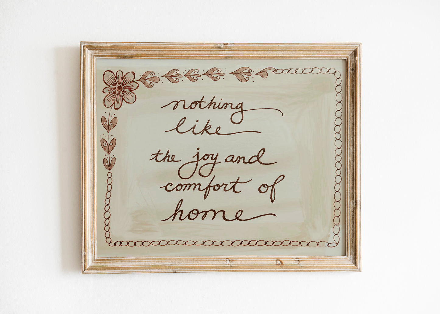 Feels Good to Be Home Poster, Hand-Drawn Daily Affirmation, Bedroom Dorm Wall Art Neutral Decor