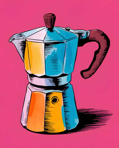 Buongiorno Italian Coffee Poster, Neutral Minimalist Kitchen Decor, Food Typography Art for Home