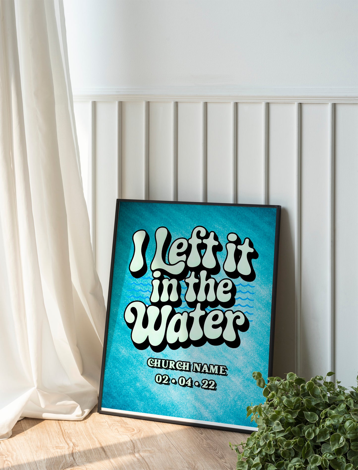 I Left It in the Water Christian Baptism Art - Scripture-Inspired Graphic Wall art, Spiritual Renewal and Faith-Based Gift Art