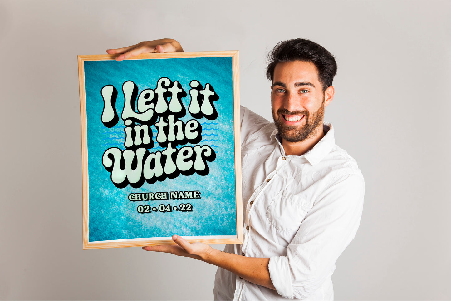 I Left It in the Water Christian Baptism Art - Scripture-Inspired Graphic Wall art, Spiritual Renewal and Faith-Based Gift Art