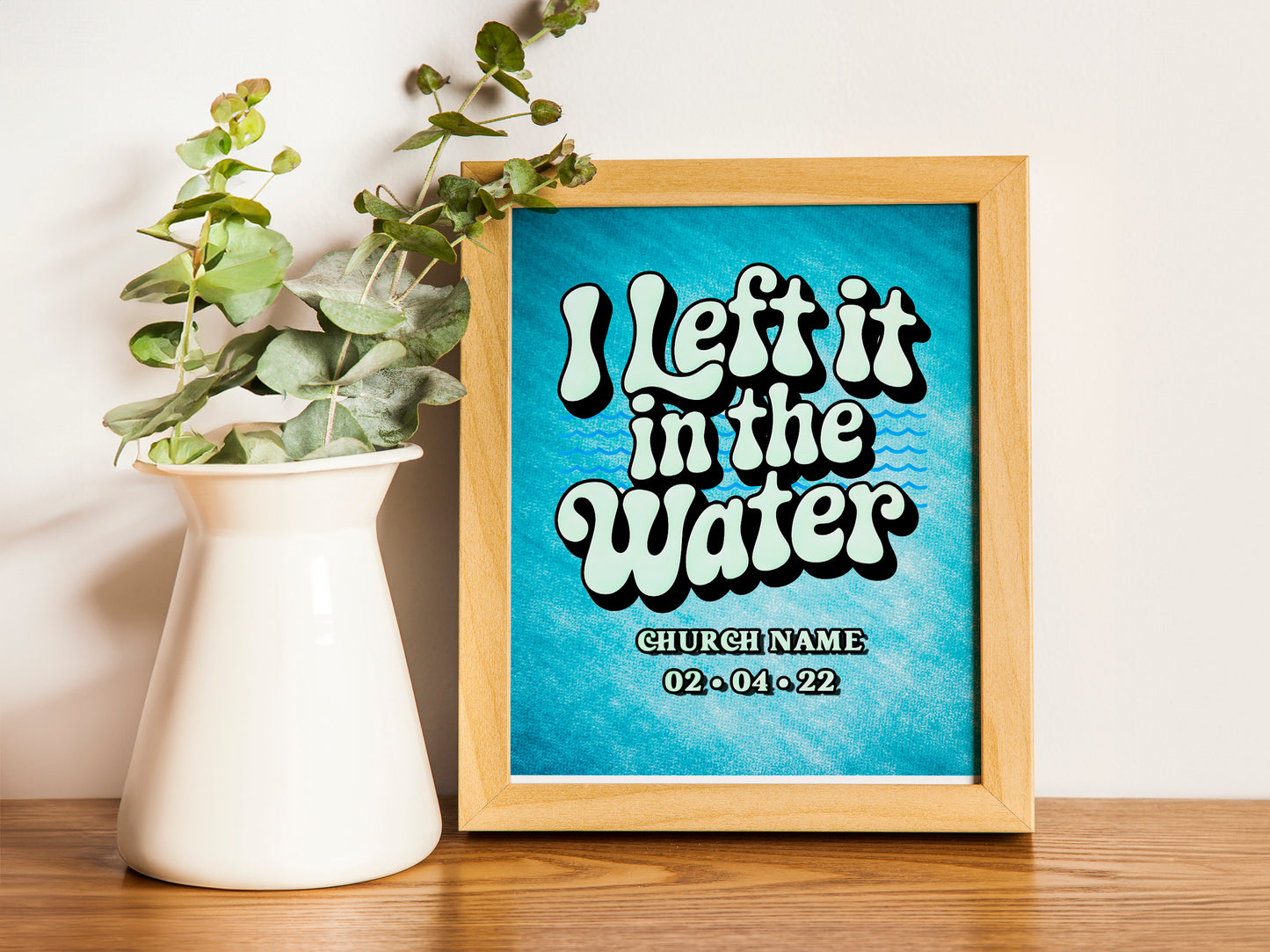 I Left It in the Water Christian Baptism Art - Scripture-Inspired Graphic Wall art, Spiritual Renewal and Faith-Based Gift Art