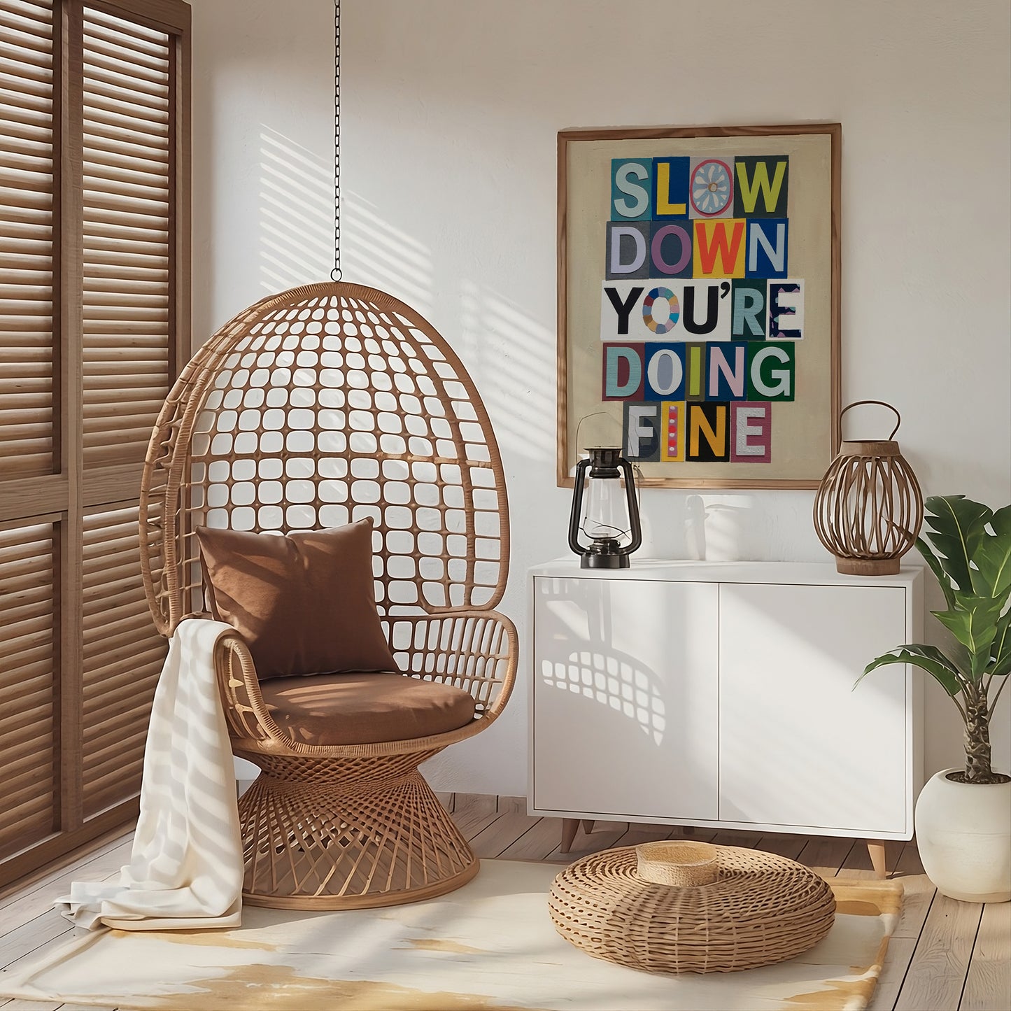 Slow Down You’re Doing Fine Poster, Billy Joel Wall Art, Magazine Symbol Art, Colorful Daily Reminder Print