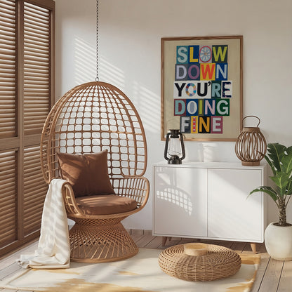 Slow Down You’re Doing Fine Poster, Billy Joel Wall Art, Magazine Symbol Art, Colorful Daily Reminder Print