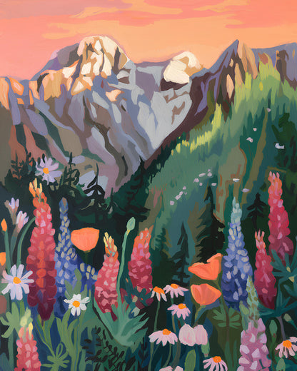 Boho Daisy Prints, Earth Tone Sunset Landscapes, Digital Download Wildflower Art Prints