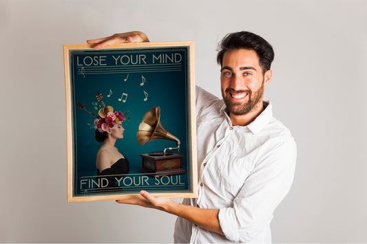 Lose Your Mind Vintage Poster, Retro Music Art Print, Inspirational Wall Decor, MusicInspired Vintage Poster