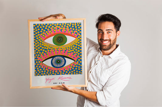 Yayoi Kusama Museum Art Prints, Colorful Japanese Abstract Set, Modern Vintage Exhibition Wall Decor