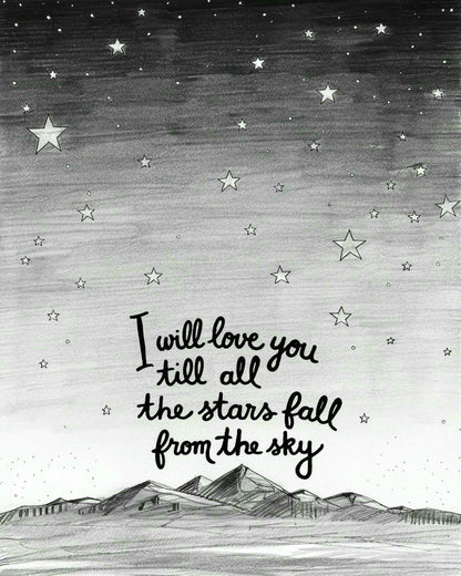 I will love you till the stars fall. Neutral Country Style Nursery Home Apartment Accent. Rustic Home decor