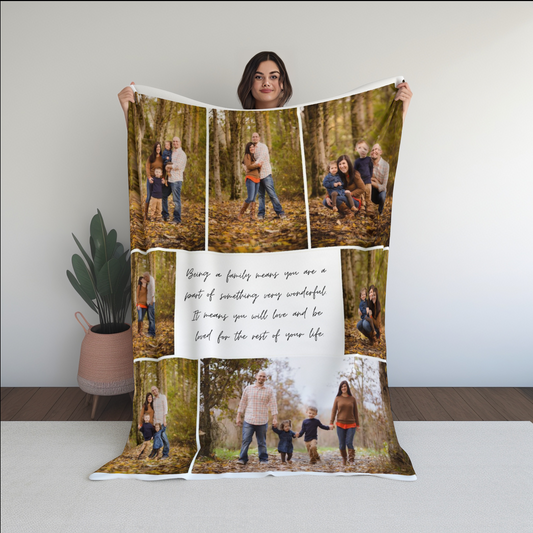 Custom Photo Collage Blanket  Photo Collage Blanket with Family Quote