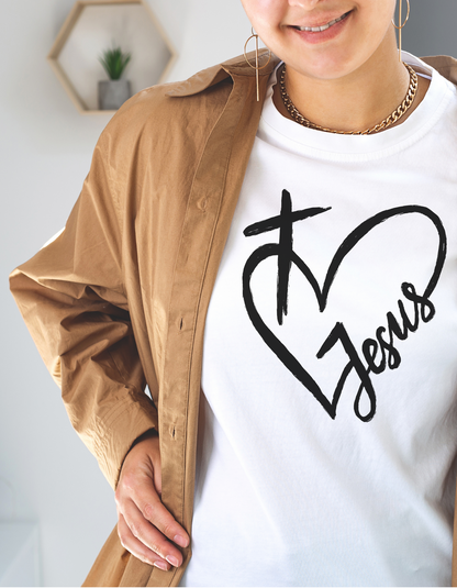 Women's T-shirt in 100% organic cotton, Jesus T-shirt, Christian T-shirt, Women's T-shirt, Baptism T-shirt