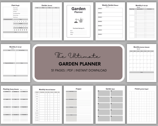 Garden Planner - Eco-Friendly Garden Planner - Garden Planning Book Planner - Monthly Garden Schedule  Planner - Weekly Garden Tasks Planner