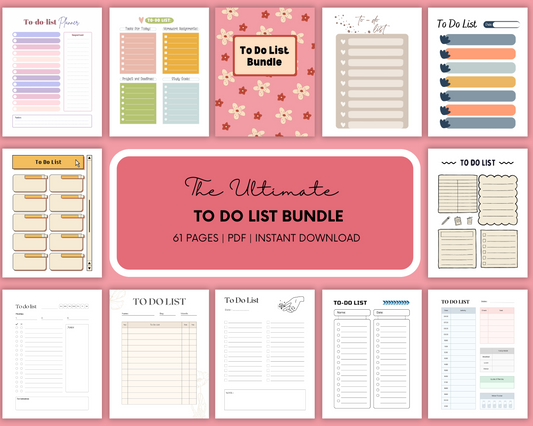 To-Do List Bundle Planner - Eco-Friendly To-Do List Planner - Daily To-Do Lists - Weekly To-Do Lists - Monthly To-Do Lists - Instant Download