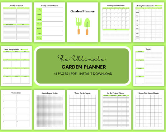 Handmade Garden Planner - Eco-Friendly Garden Planner - Weekly and Monthly Gardening Layouts - Garden Layouts Planner - To-Do Lists
