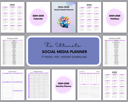 Social Media Planner - Eco-Friendly Social Media Planner - Monthly Content Calendar - Weekly Content Planner - Daily Content Planner