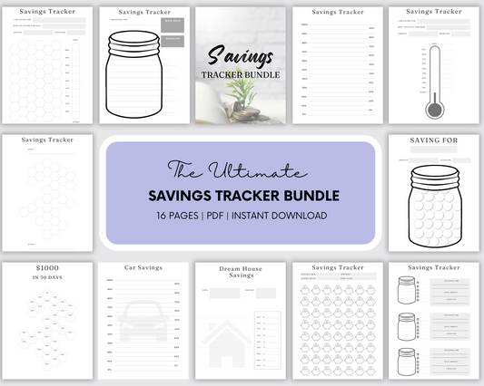 Savings Tracker Planner - Monthly Financial Layouts Planner - Savings Goals Planner - Expense Tracking Planner - Financial Planning Planner