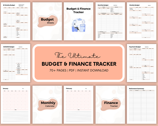 Budget Planner - Finance Tracker Planner - Eco-Friendly Budget Planner - Monthly Expense Tracker - Weekly Finance Tracker - Instant Download