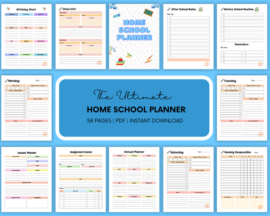 Homeschool Planner - Eco-Friendly Homeschool Planner - Homeschooling Planner - Lesson Planning - Educational Activities Tracker Planner