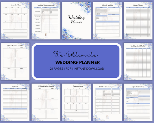 Wedding Planner - Eco-Friendly Wedding Planner - Wedding Planning Book - Budget Tracking Planner - Guest Lists Planner - Instant Download