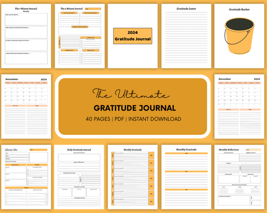 Gratitude Journal Planner - Friendly Gratitude Planner - Weekly Gratitude Layouts Planner - Gratitude Entries Planner - Instant Download
