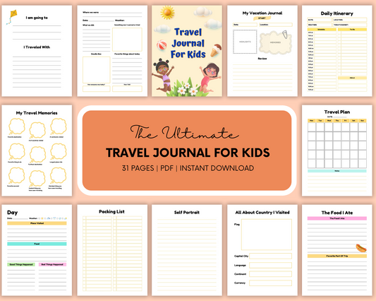 Travel Journal for Kids - Eco-Friendly Travel Journal - Kids Travel Diary - Interactive Travel Log - Travel Activities for Kids - To Do List