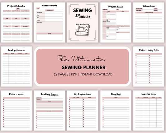 Sewing Planner - Eco-Friendly Sewing Planner - Weekly and Monthly Sewing Layouts - Project Planning Planner - Instant Download - To Do List