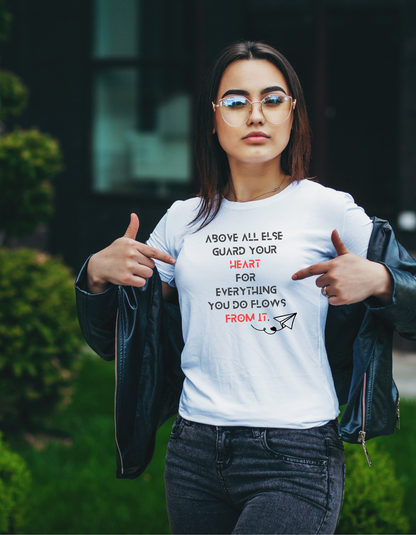 Christian T-Shirt Guard your heart above all else T-Shirt, Religious t-shirt, Minimalist T-Shirt