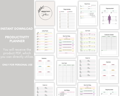 Productivity Planner - Eco-Friendly Productivity Planner - Monthly Planning - Weekly Planning - Daily Planning Planner - Instant Download