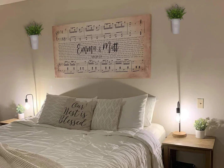 Song Lyrics on Canvas Custom Wall Art Couples - Ready to Hang (24x18 size)