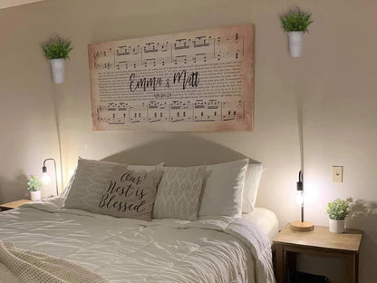 Song Lyrics on Canvas Custom Wall Art Couples - Ready to Hang (24x18 size)