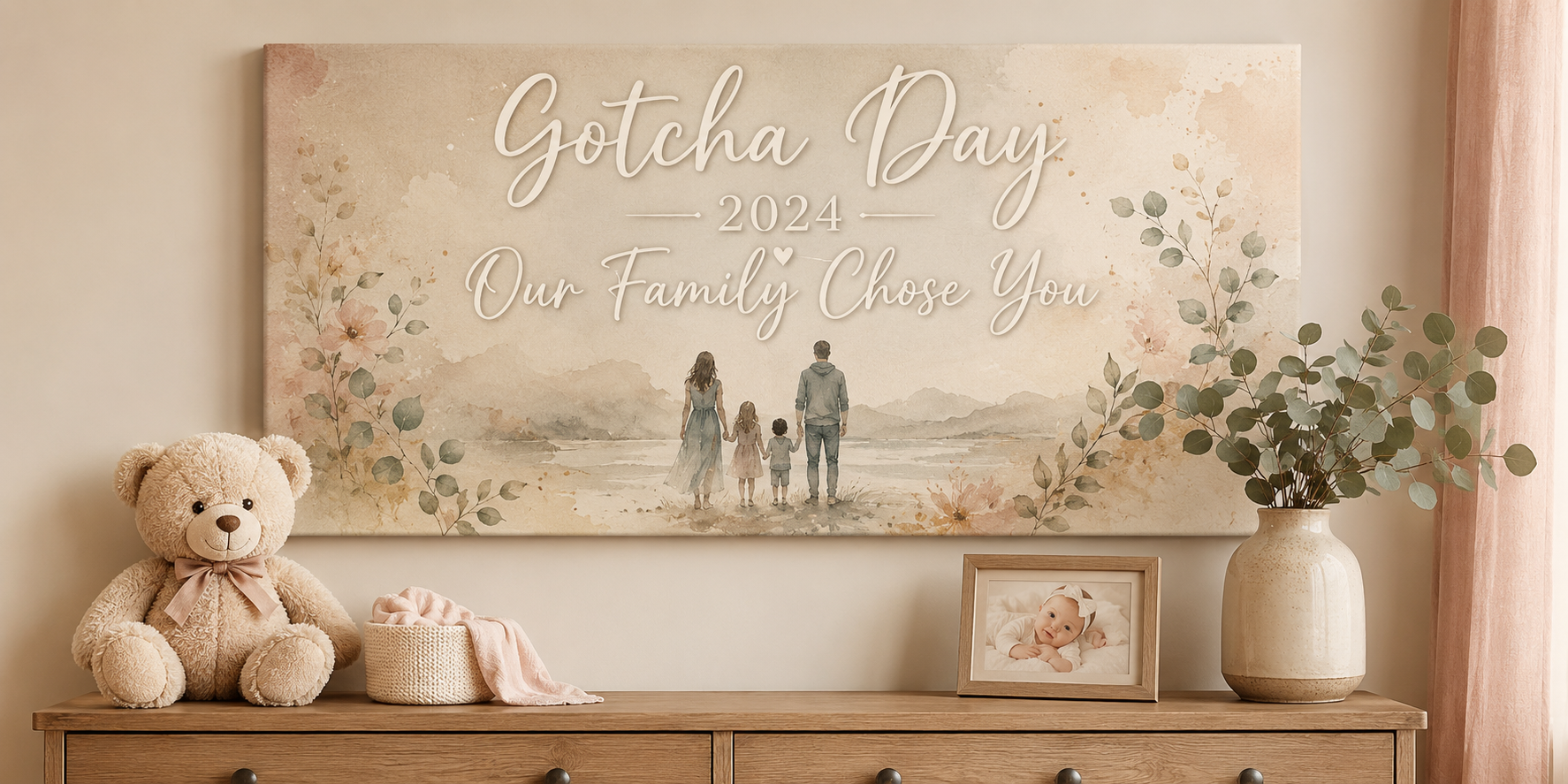 Custom Adoption Match Day Canvas Christian