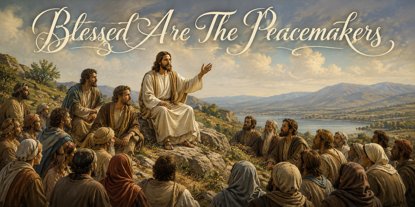 Beatitudes Sermon on the Mount modern neutral Christian canvas Matthew 5 wall art