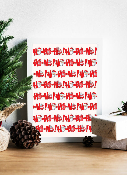 Ho Ho Ho Christmas Canvas Festive Santa Print for Holiday Cheer - Whimsical Santa Christmas Art - Perfect Holiday Gift - Cheerful Christmas Canvas - Ho Ho Ho Santa Style
